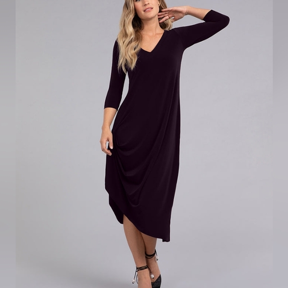 🇨🇦 SYMPLI black drama dress, 3/4 Sleeve size 6, NWT - Picture 12 of 16